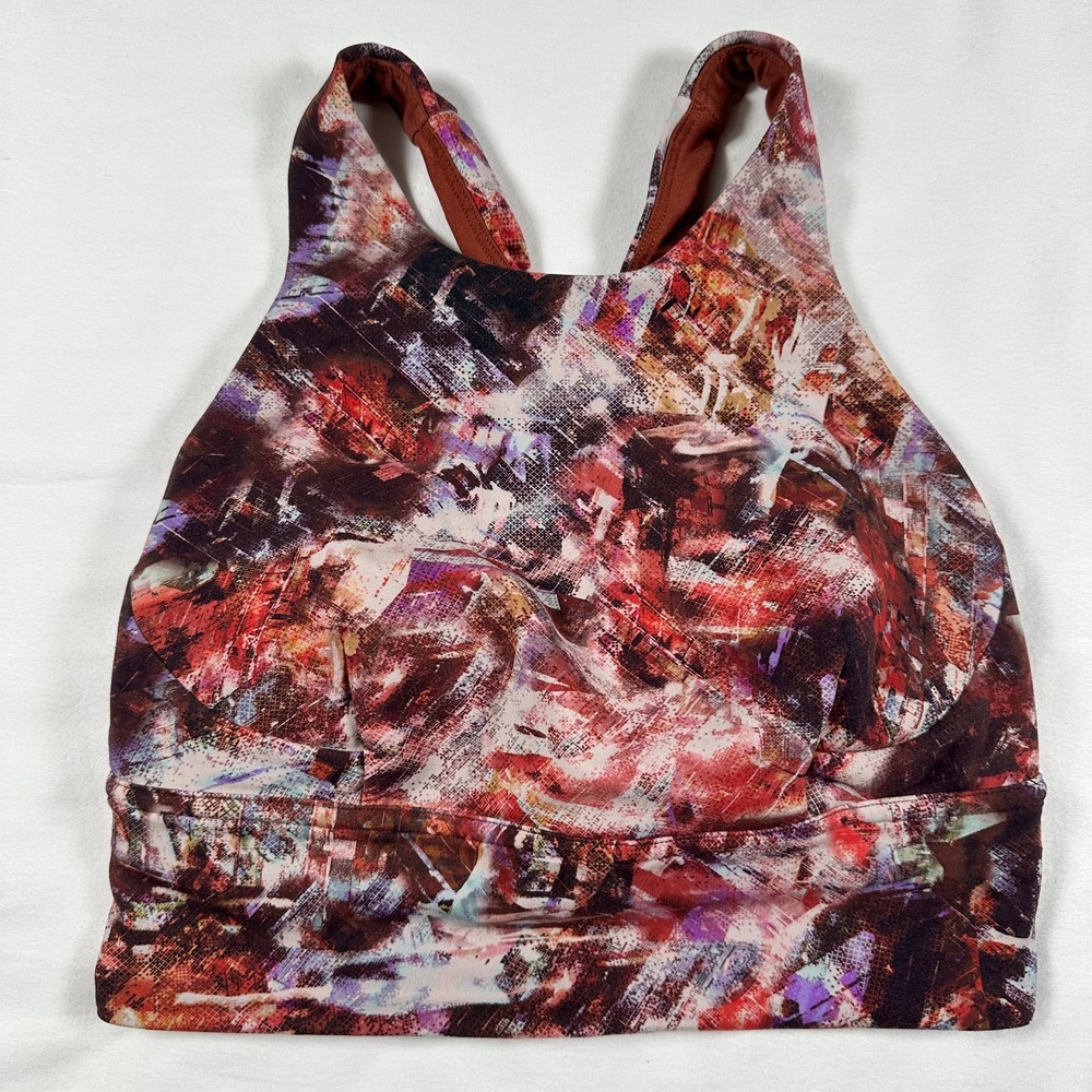 LULULEMON Wunder Train Long-Line Bra Medium Support Sz 4 Urbantricity‎ Multi